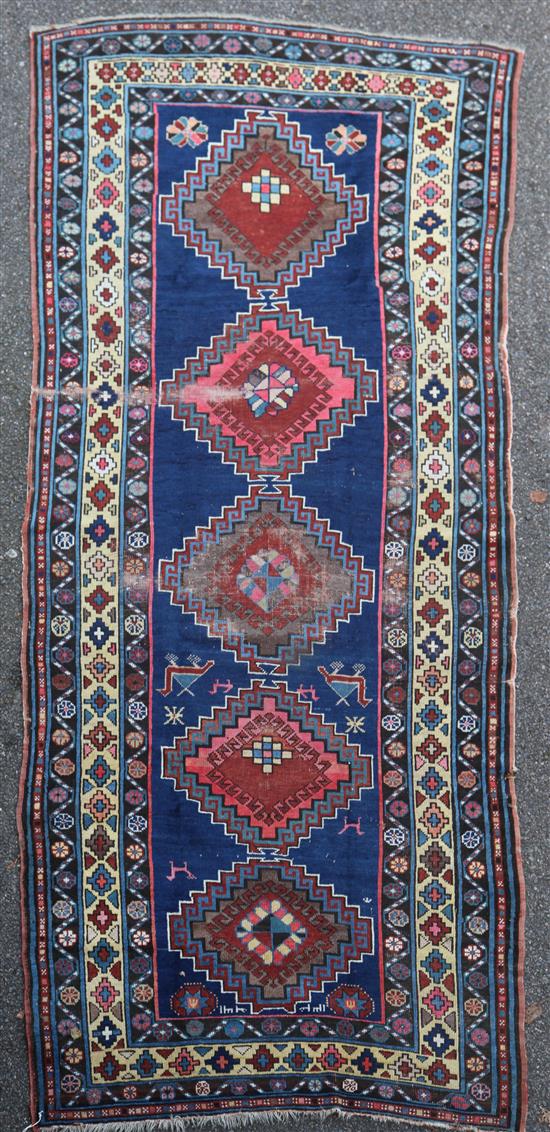 Red & blue Caucasian runner, 10ft by 4ft 4in(-)